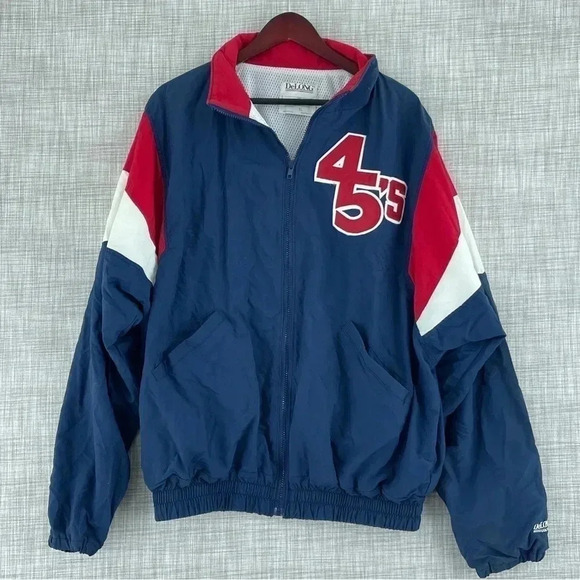 Vintage DeLong 45's Mens Size Xl full zip windbreaker jacket #26 1997 - Picture 1 of 10